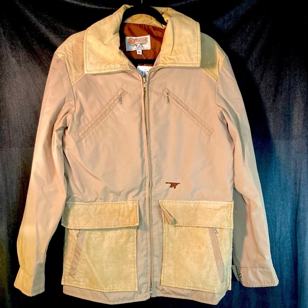 Vintage 70’s Step 2 Sportcaster khaki jacket. Lots‎ of pockets. Medium. box D